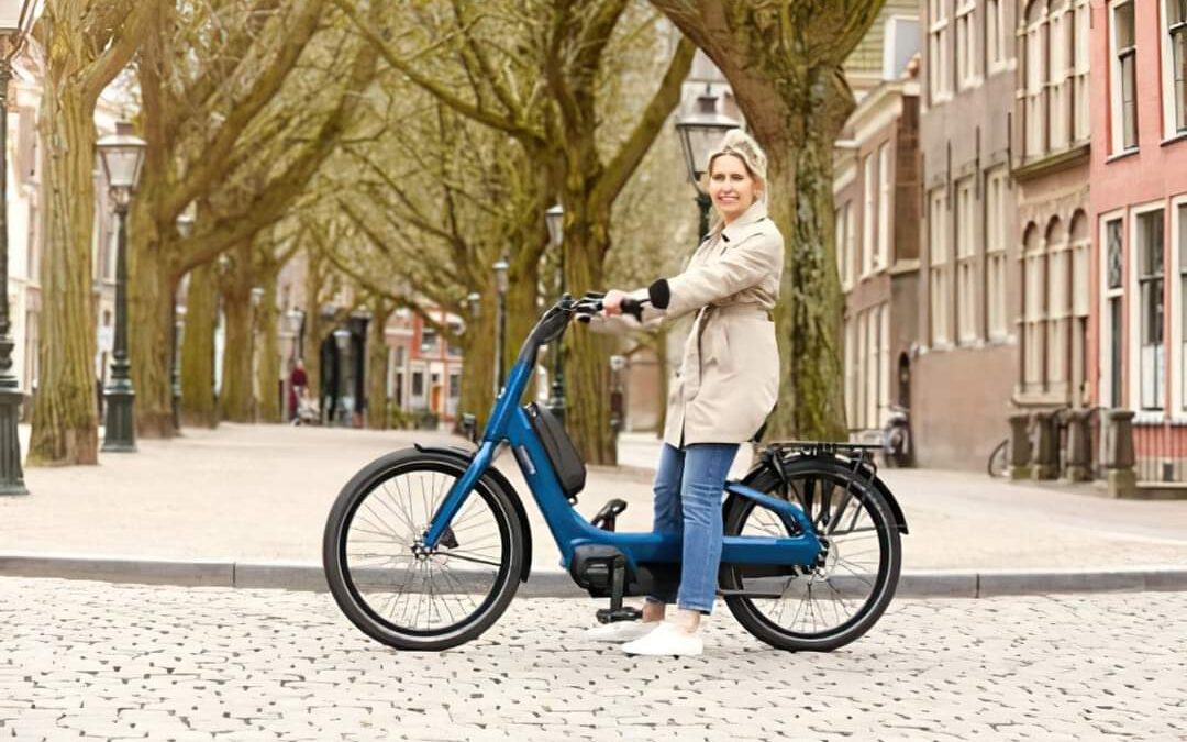 a woman on an e-bike